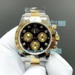 FH Factory 1:1 Copy Gain Weight Rolex 2-Tone Daytona Watch Black-Gold Dial with Diamonds 